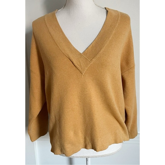 Moussy • Marigold Yellow V Neck Sweater - Picture 1 of 5